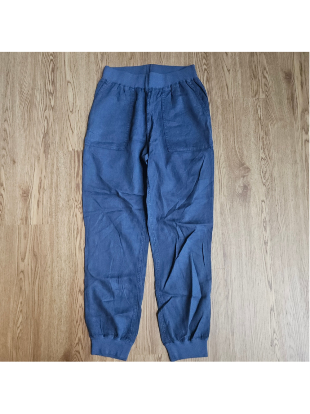 Faherty Linen Blend Pull On Joggers Blue Womens Small Athleisure